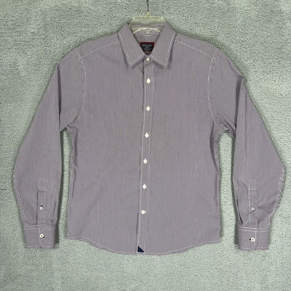 Untuckit Shirt Mens Medium Red Check Button Up Long Sleeve Lightweight